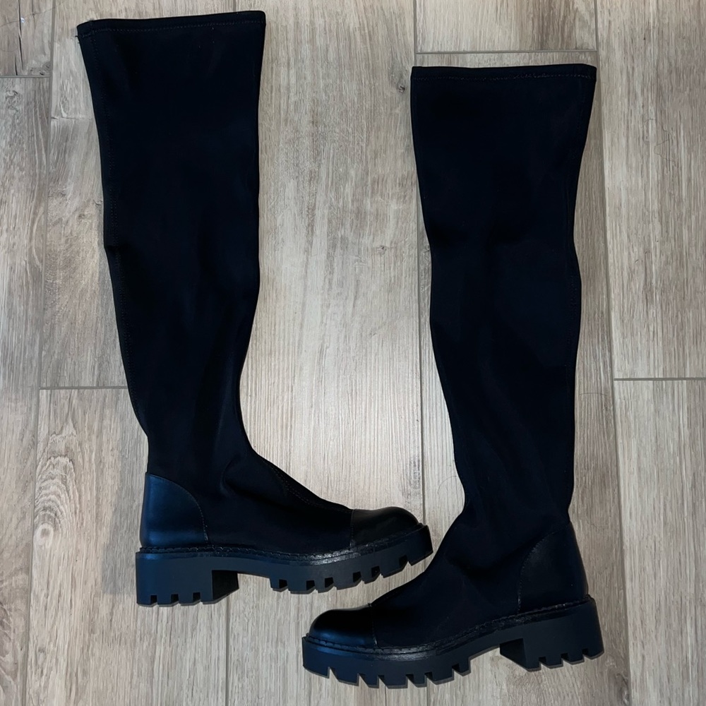 black over the knees boots
